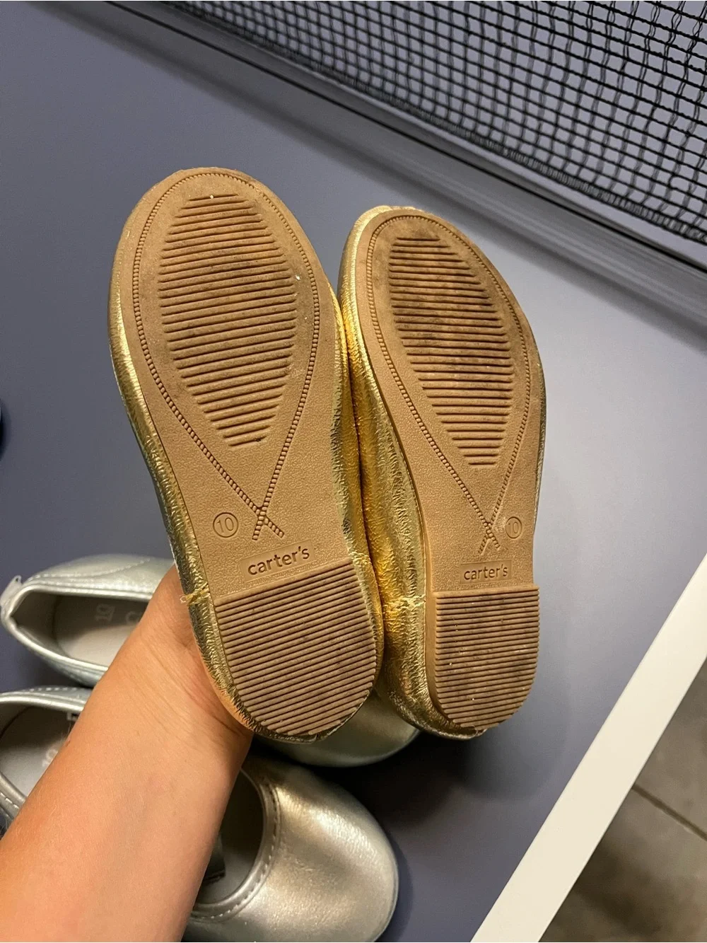 Carter's Metallic Girls Ballet Flats in Gold and Silver